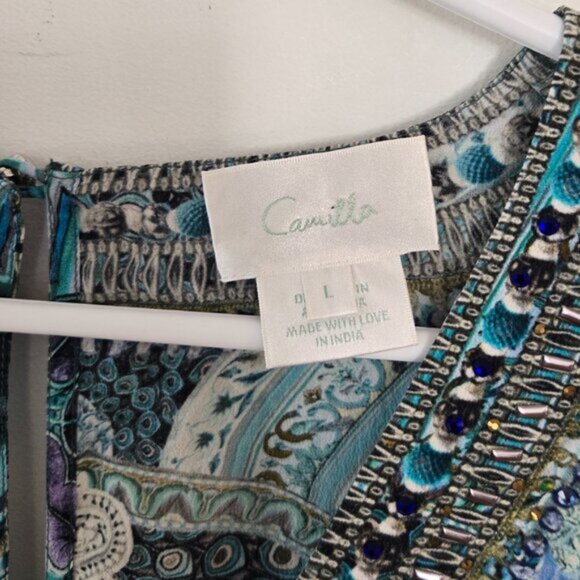 Camilla Turn On The Charm Wide Sleeve Playsuit Size Large b87 - Picture 10 of 13